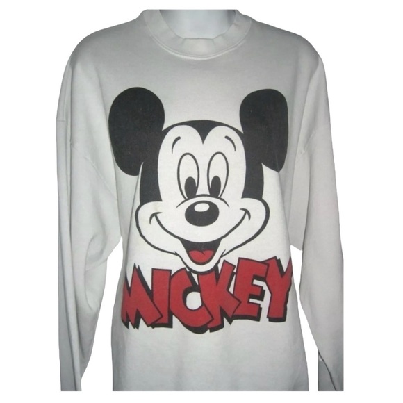 Vintage Mickey Mouse Sweatshirt Disney 70s Kidcore Kawaii Disneyland Retro White - Picture 5 of 13